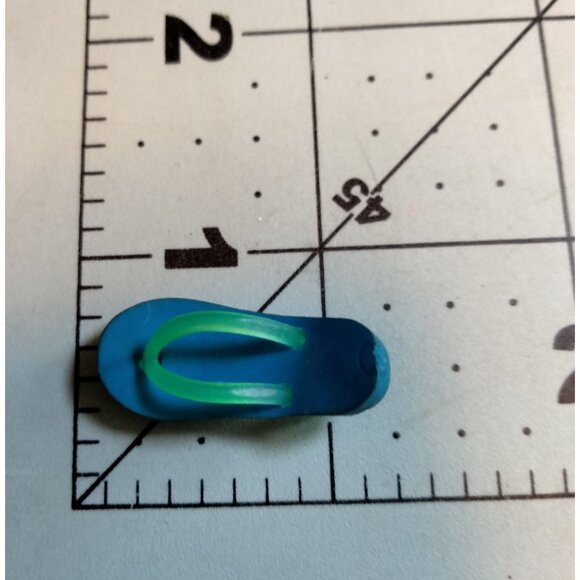 Miniature Blue Green Flip Flop Charm Craft - Picture 4 of 4